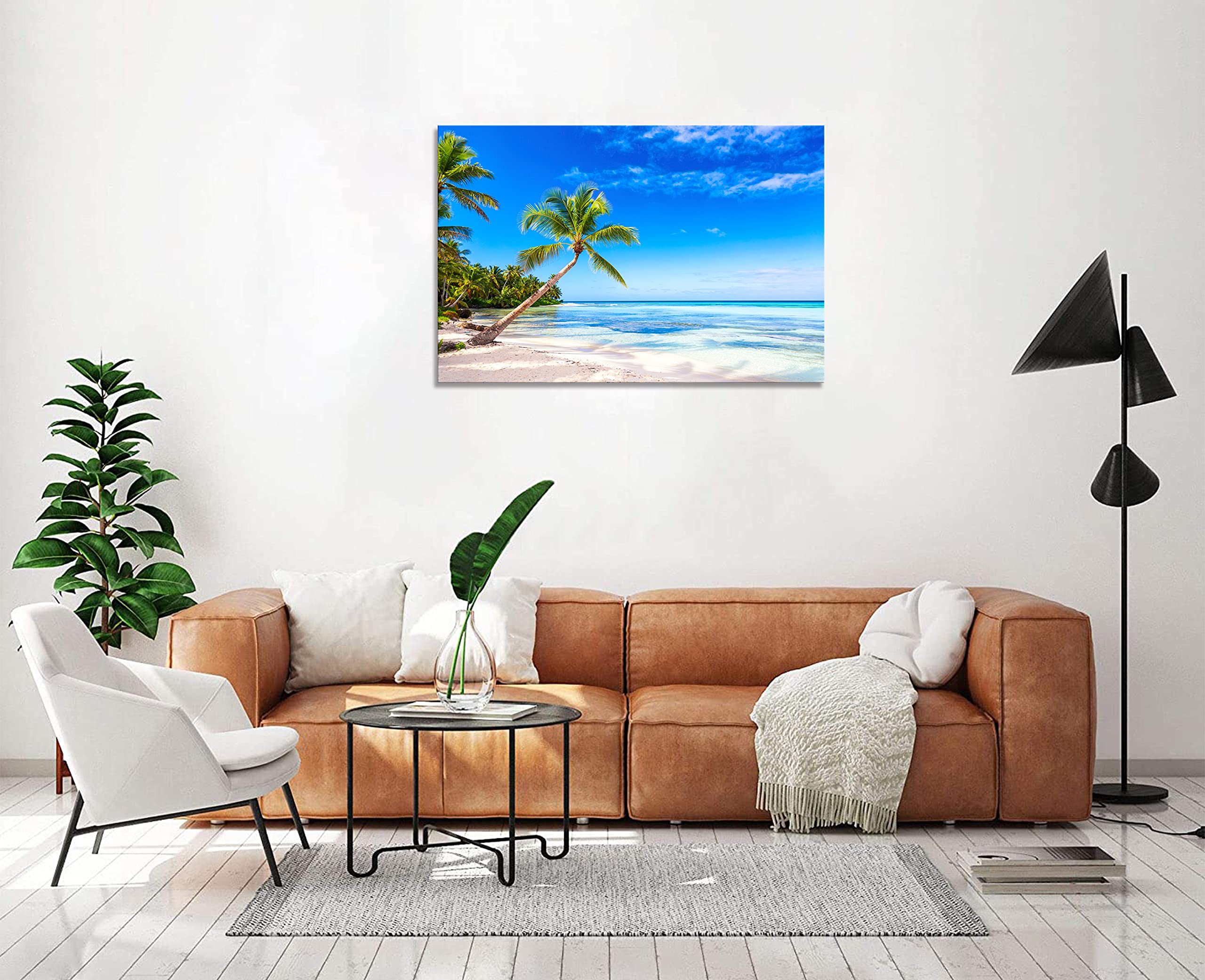 Amazon.co.jp: アートパネル 海 ポスター 絵画 ヤシの木 海の絵 青い空