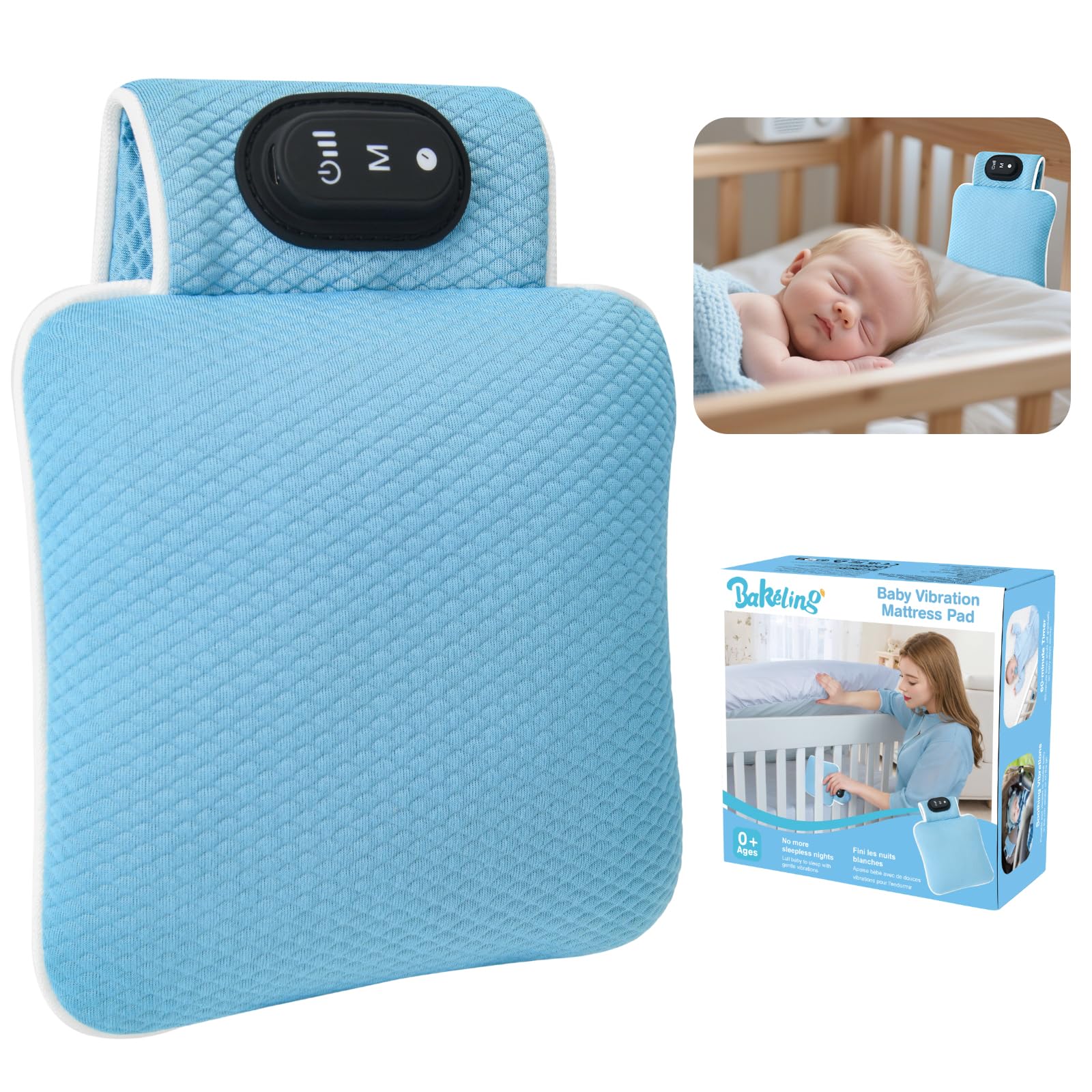 Amazon.com : Baby Vibrating Sleep Soother, Baby Sleep Aid, Newborn Soothers  for Help Sleeping, 3 Adjustable Vibration Modes, 90 Min Timer, Newborn  Vibrations Mattress Pad for Home & Travel, Use for Crib