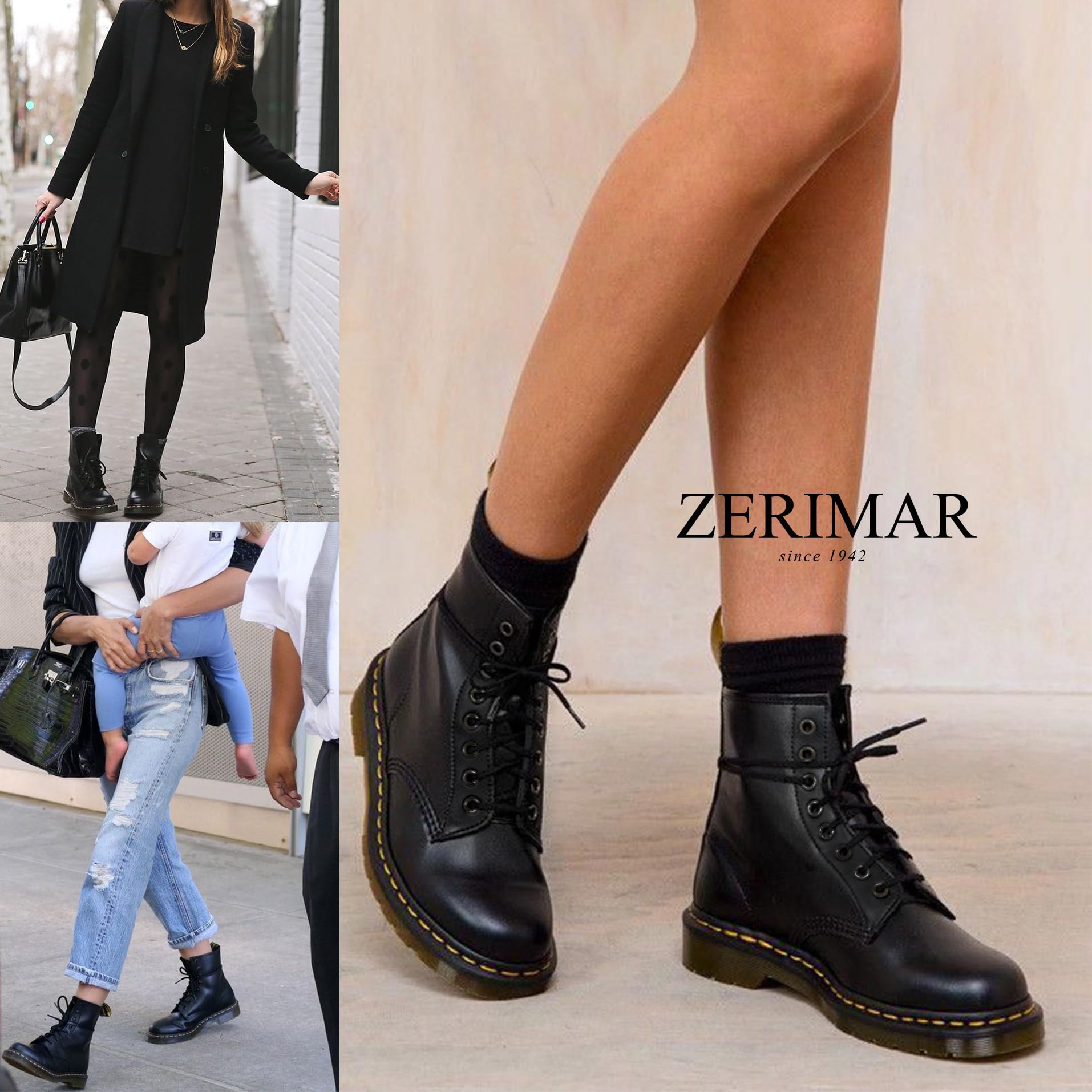 Zerimar Eleganckie skórzane botki damskie - wygodne i nowoczesne buty do sukienki - skórzane buty na każdą okazję