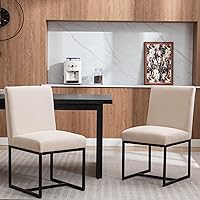 Vista 14 de Juego de 2 sillas de comedor modernas, sillas de comedor tapizadas de lino con patas de metal cromado para comedor, tocador, cocina, sala de estar