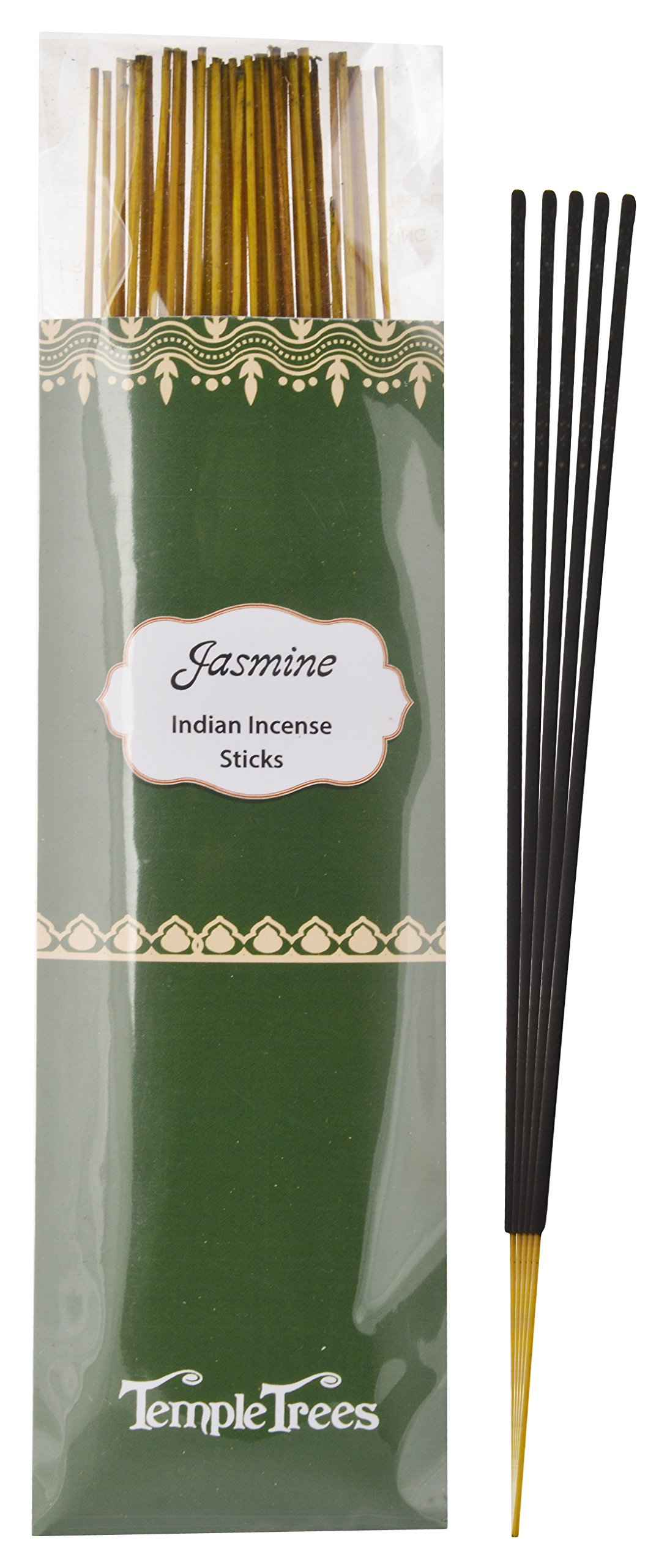 Temple Trees Bamboo Jasmine Incense Sticks-(0.3 Cm X 0.3 Cm X 24 Cm, Brown, Pack of 50, Ag001)
