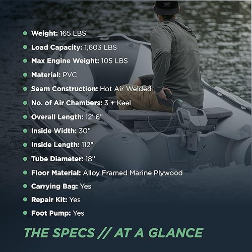 Vista 34 de Newport - Lancha deportiva inflable, con clasificación de la USCG, 10 caballos de fuerza, para 3 personas, modelo Dana, 8 pies 10 pulgadas