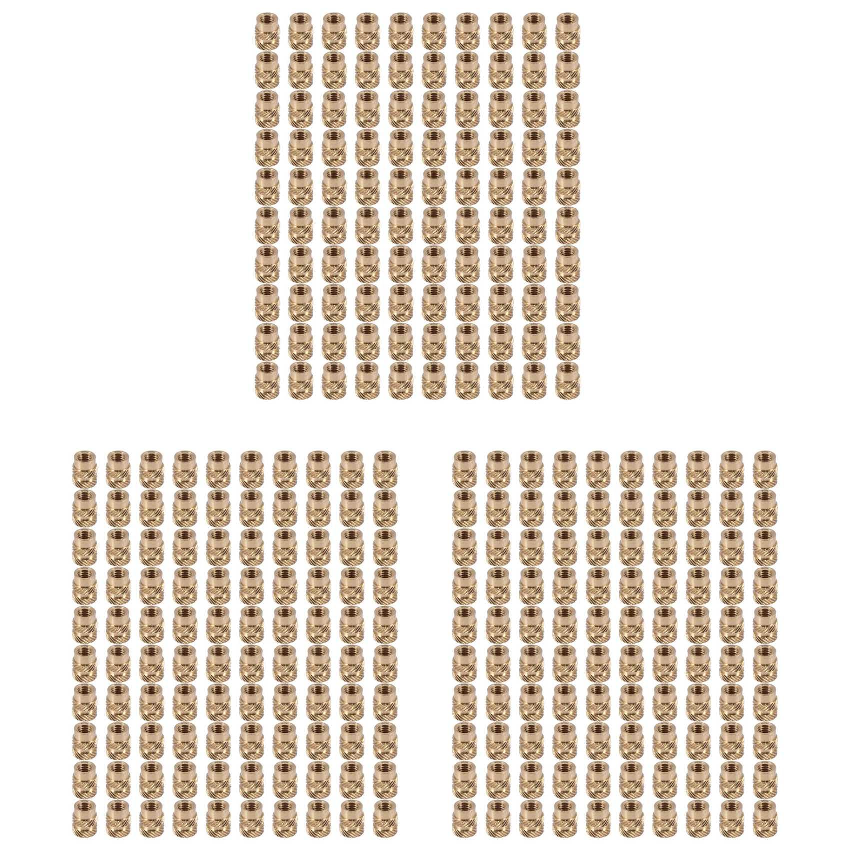Jnchdghwa Gold 300Pcs M3 Thread Knurled Brass Threaded Heat Set Heat Insert Embedment Nut For 3D Printer