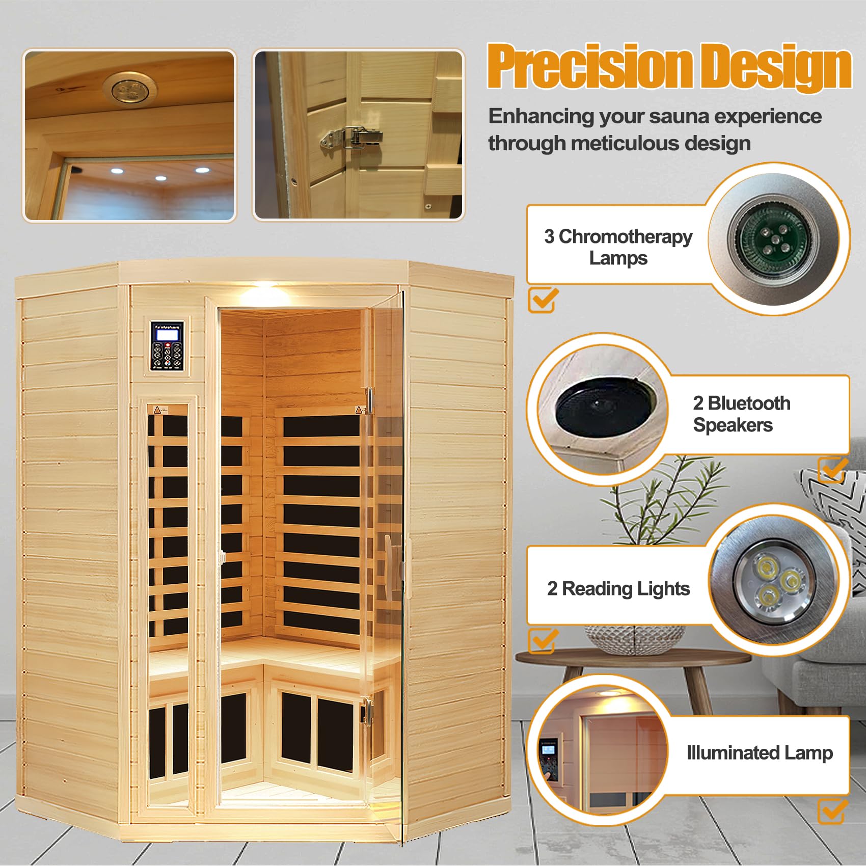 Amazon.com : SALUSHEAT Far Infrared Wooden Sauna Room, 2-3