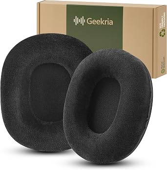 Geekria Comfort Velour Replacement Ear Pads Compatible with Sony MDR-7506, MDR-V6, MDR-V7, MDR-CD900ST Headphones Ear Cushions, Repair Parts Black
