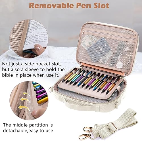 Miniatura 3 de Elegante funda para la Biblia de IMAGINING para mujer, funda para Biblia con asas y bolsas, gran regalo y protector de libros