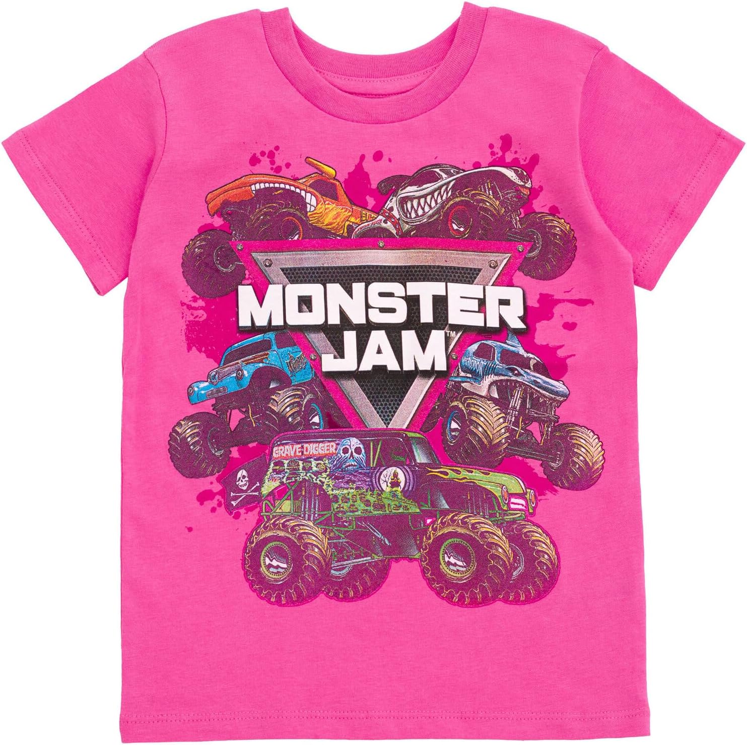 Monster Jam Girls 2 Pack T-Shirts Toddler to Big Kid Grave Digger El Toro Loco Whiplash Monster Mutt Dalmatian Megalodon - Image 5