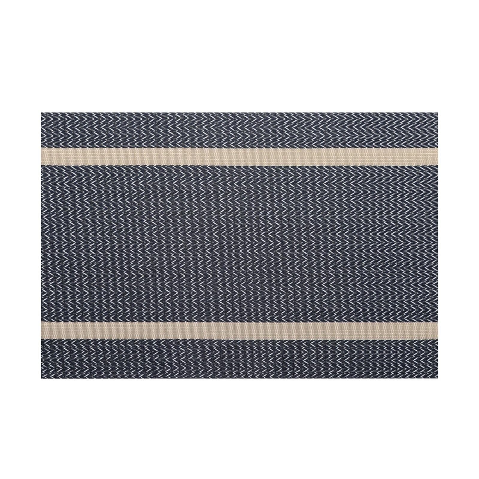 10 PCS Manteles Individuales Geométrico, 45 x 30 CM Mantel Individuales PVC Azul Oscuro, Rectángulo con Rayas