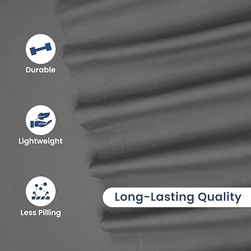 Miniatura 6 de Martex 1S18259 - Juego de sábanas de 4 piezas, mezcla de algodón cepillado de 225 hilos, acabado súper suave, fácil cuidado, lavable a máquina,