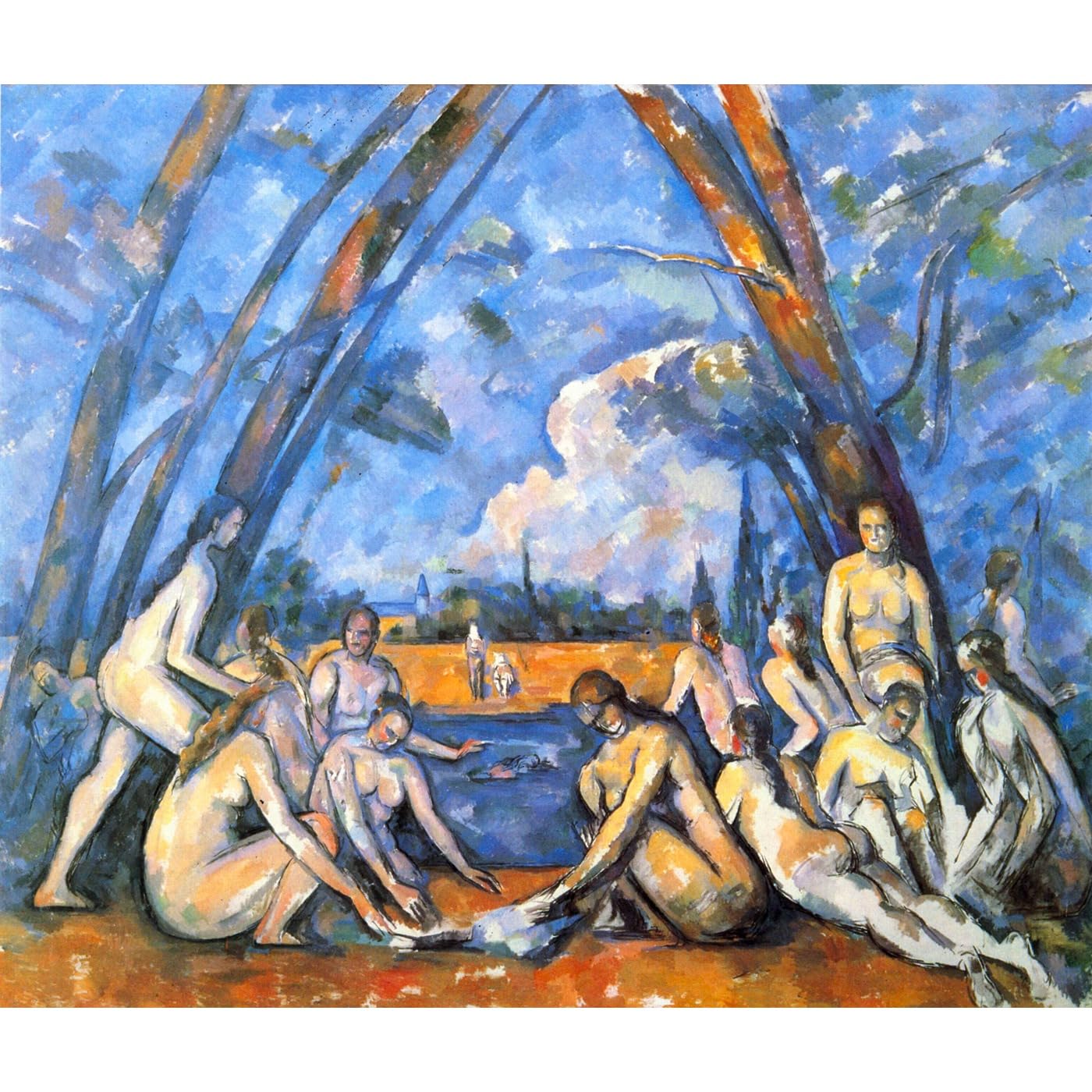 Impression d'art sur toile Grand Baigneurs 2 Cezanne 76x101 cm