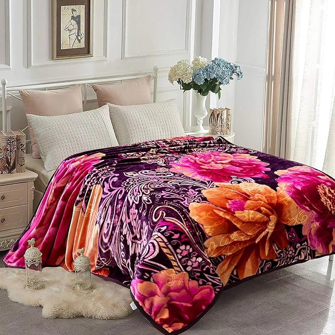 YHSF Korean Faux Mink Blanket 5 LB 2 Ply Reversible Fuzzy Silky Super Warm and