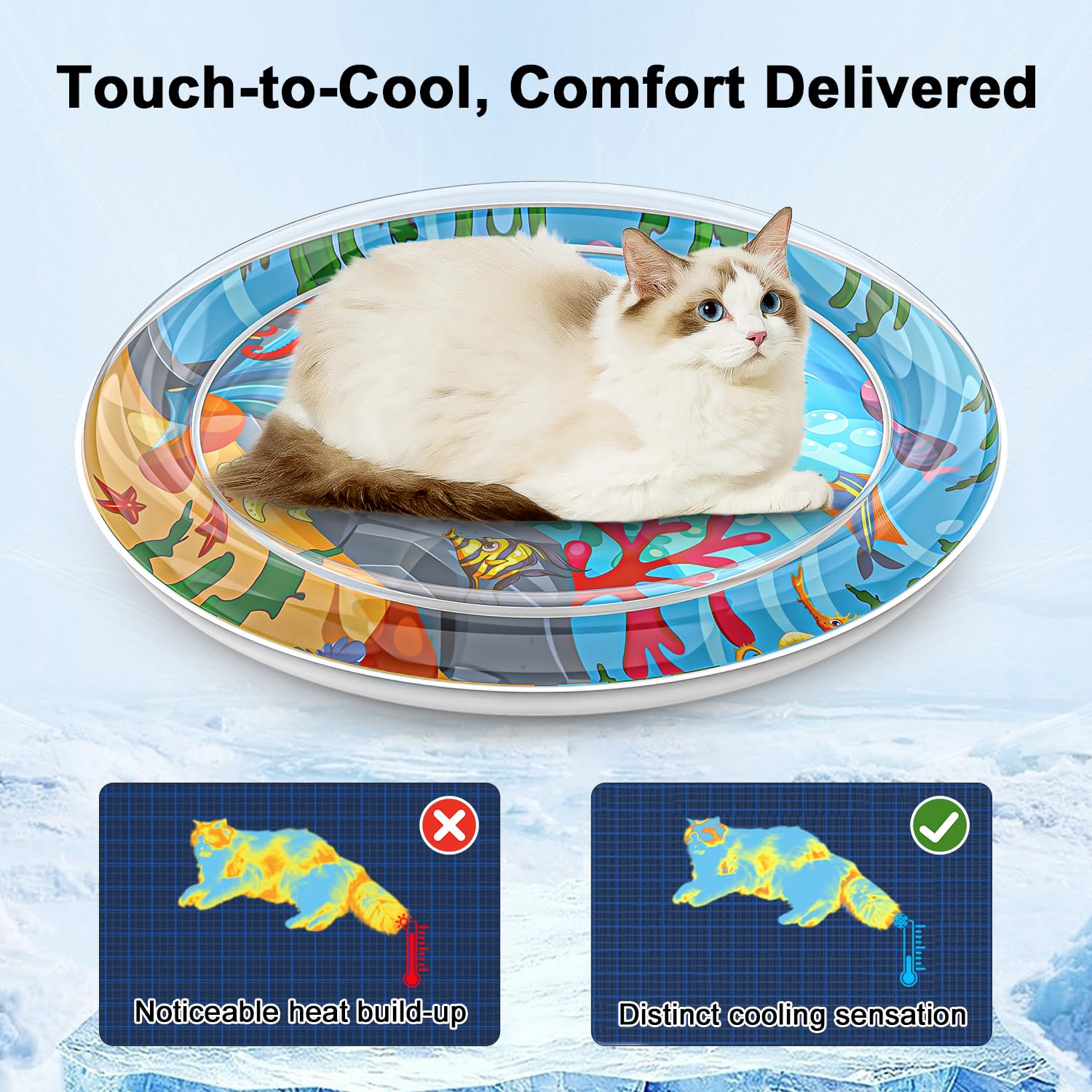 Cat Water Upstream Lotus, Nueva alfombra de refrigeración duradera para mascotas 2025, cama de agua interactiva engrosada para perros (B)
