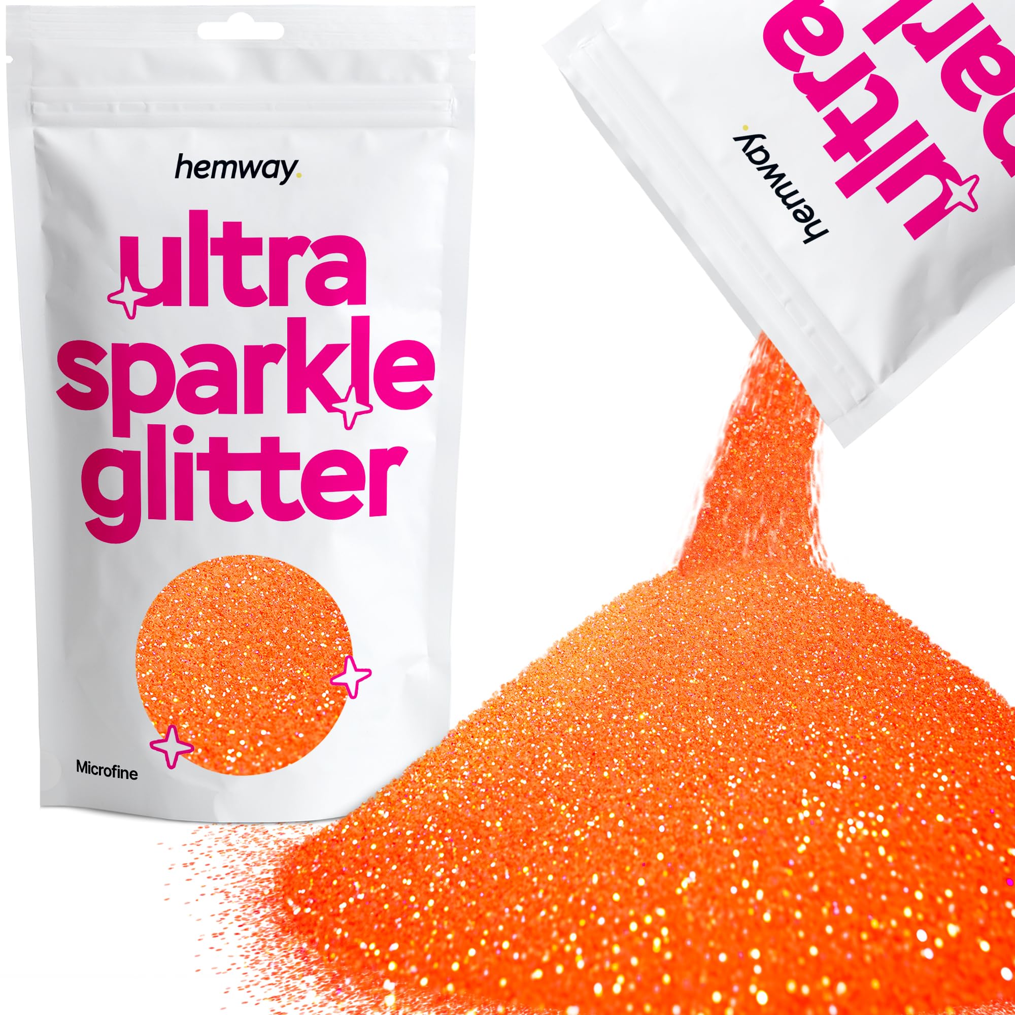 Hemway Ultra Sparkle Glitter Baby Pink Iridescent 100g Fine | Glitter for Arts & Craft, Makeup, Nail Art, Crafting, Card Making, Sparkle Decoration — view 163