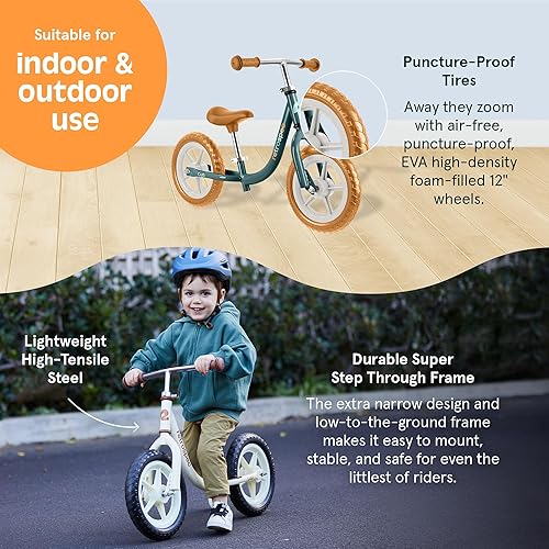 Miniatura 6 de Retrospec Cub - Bicicleta de equilibrio de 12 pulgadas para niños pequeños, 18 meses a 3 años de edad, sin pedal, para principiantes y niños,