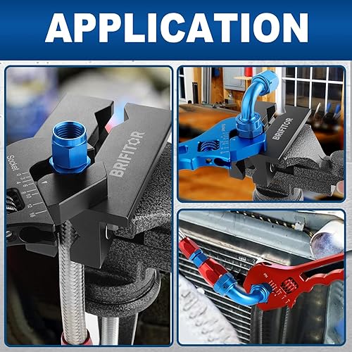 Miniatura 6 de 3AN-16AN - Llave ajustable para manguera, llave de bolsillo, una llave para adaptador de manguera, aluminio ligero, rojo. Con un juego de mordazas