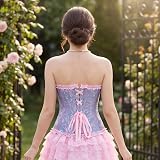 Zhitunemi Renaissance Corset Tops For Women: Blue Corsets Plus Size Halloween Costumes - Ren Faire For Renaissance Festival Blue Large
