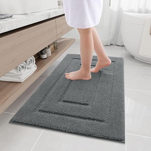 Miniatura 248 de Buganda Alfombras de baño, 24" x 16", Alfombras de baño de microfibra suaves y absorbentes, Alfombra de ducha esponjosa antideslizante, Alfombras de