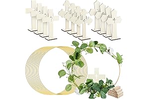 Baptism Centerpieces for Tables with Wood Crosses and Metal Floral Hoops