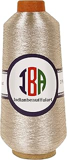 Stickerei Zari 2,Ply-Thread Fur Nahmaschine Silber- Metallic-Thread Fur Sticknadelarbeit 5000M Spule