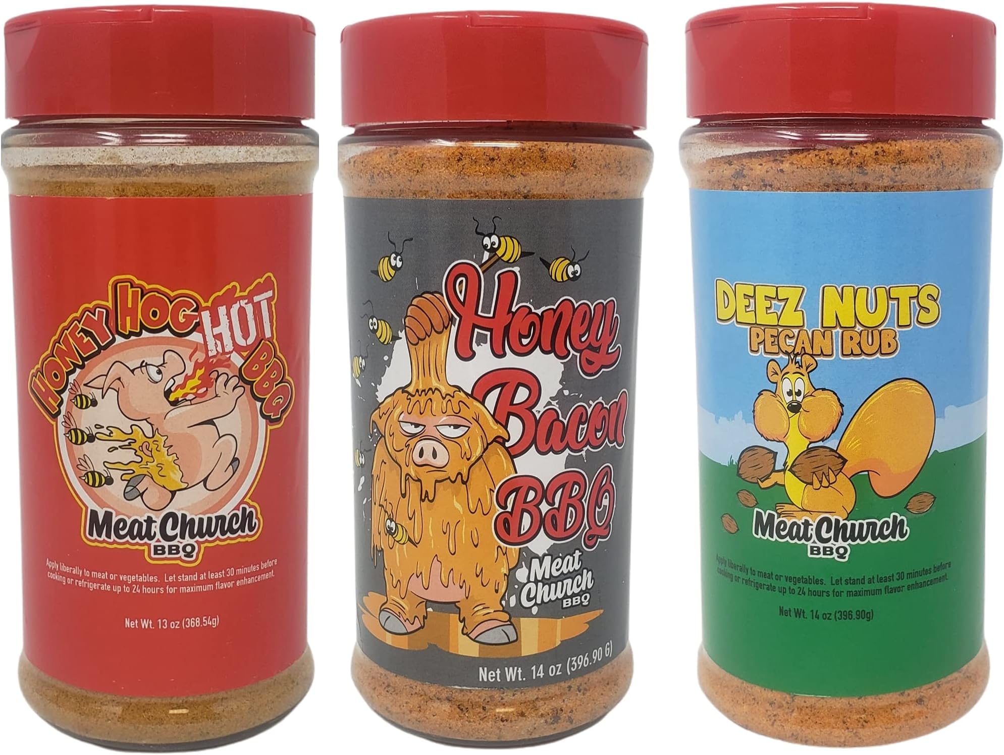 Meat Church BBQ Rub Variety Pack Honey Bacon BBQ 14 oz