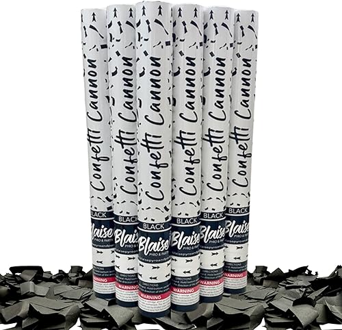 BLAISE PYRO & PARTY Paquete de 6 cañones de confeti, paquete de poppers para fiestas, cañones de 18 pulgadas libres de humo y fáciles de usar,