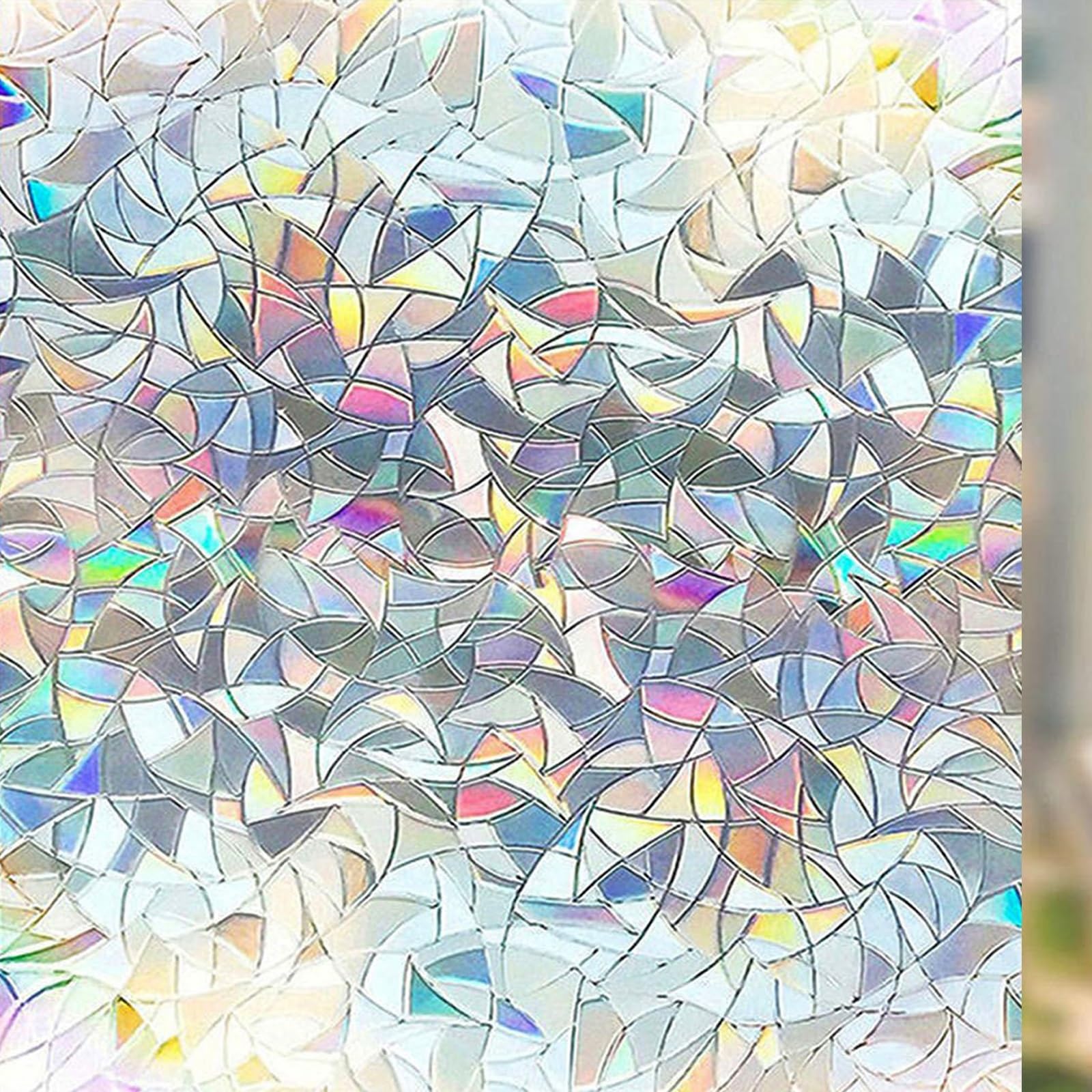 Matowa folia do szkła, okien, 75 x 100 cm, samoprzylepna, nieprzejrzysta, bez kleju, ochrona przed promieniowaniem UV, wielokrotnego użytku, do domowego biura, półksiężyca