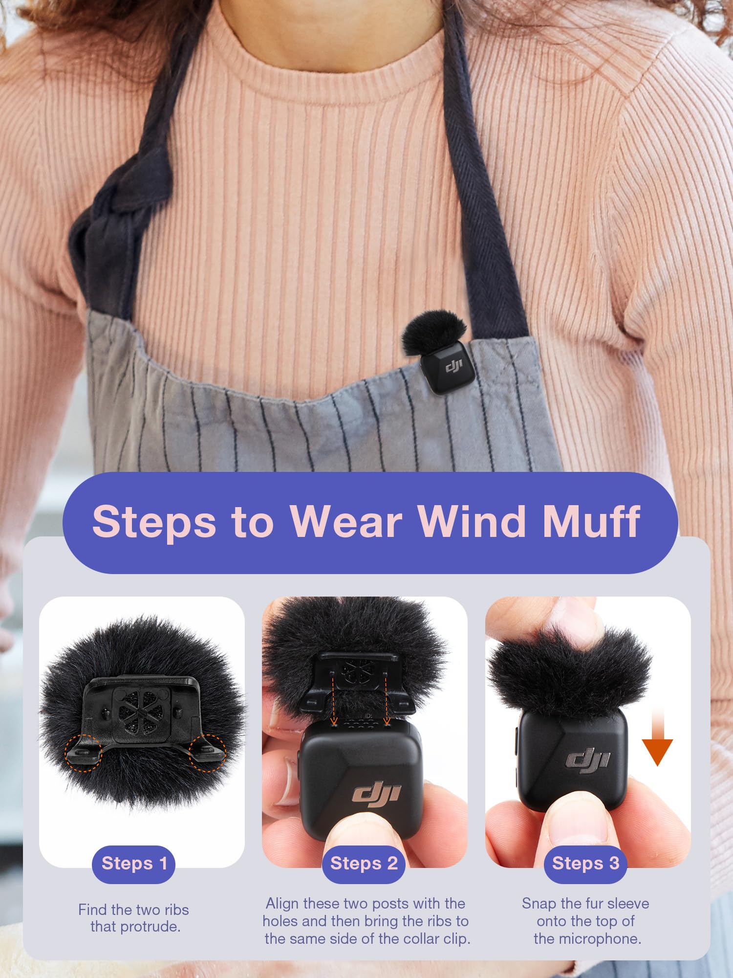 YOUSHARES DJI Mini Mic Wind Muff - 2 Packs Mic Windshield for DJI Mic Mini Wireless Lavalier Microphone to Reduce Wind Noise(Black) - Image 4