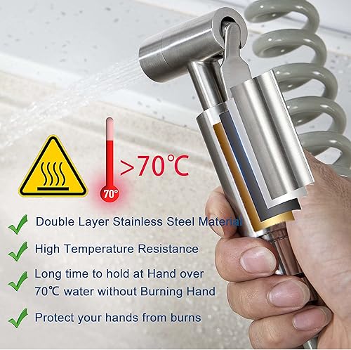 Miniatura 10 de Grifo de cocina de montaje en pared de 8 pulgadas, grifo negro mate para cocina, con pistola rociadora y 2 chorros de agua, grifo de pared giratorio