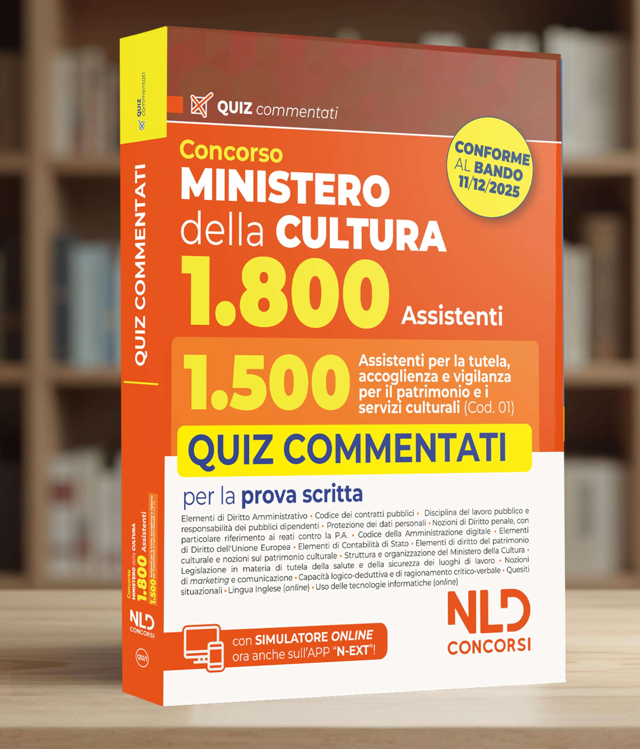 Concorso Ministero della Cultura 1800 posti. Profilo 1.500 assistenti per la tutela, accoglienza e vigilanza per il patrimonio e i servizi culturali (Cod. 01). Quiz commentati per la prova scritta...