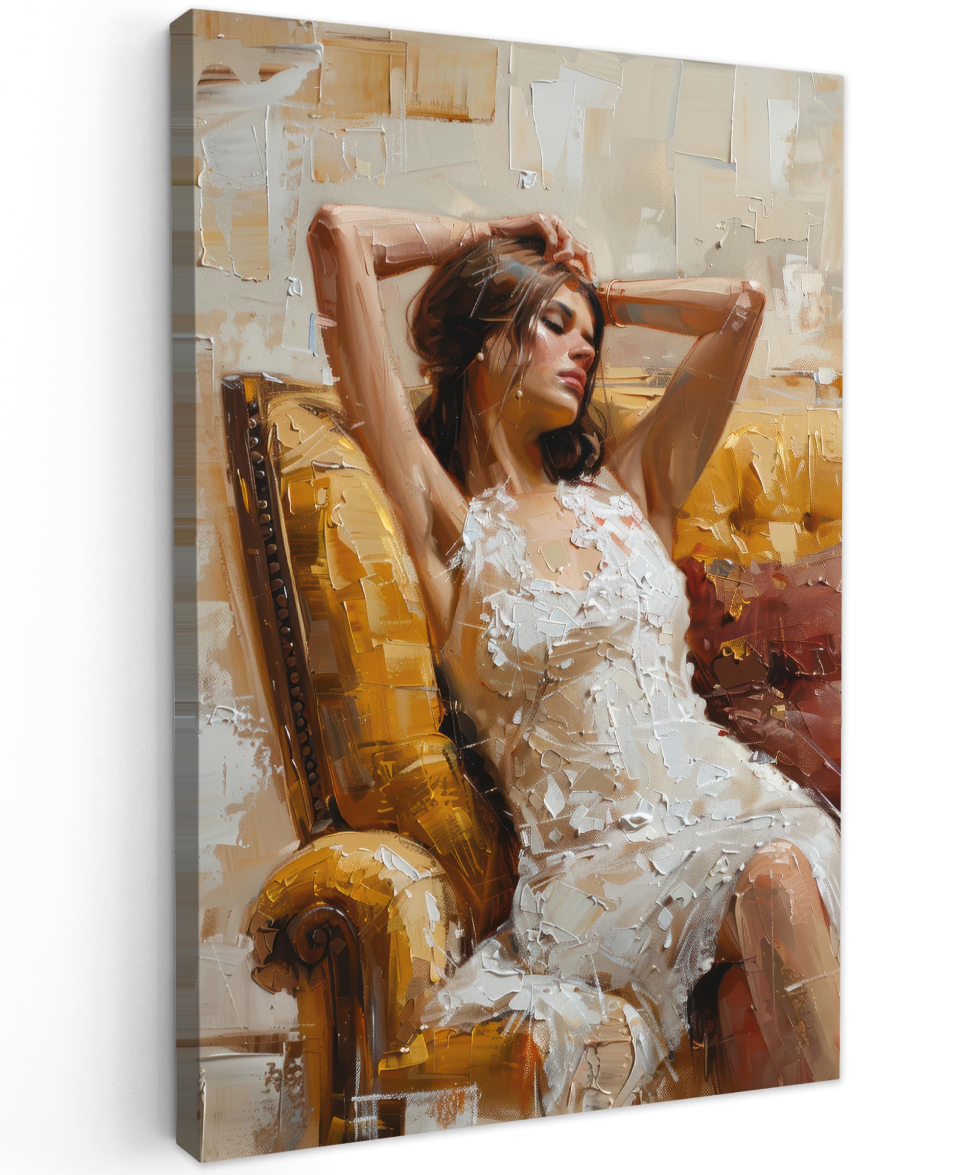 MuchoWow© Canvas Wall Art Work 16"x24" / 40x60 cm Room Decor Painting Wallfillers Picture Decoration Prints Woman - Art - Abstract - Modern — image 1