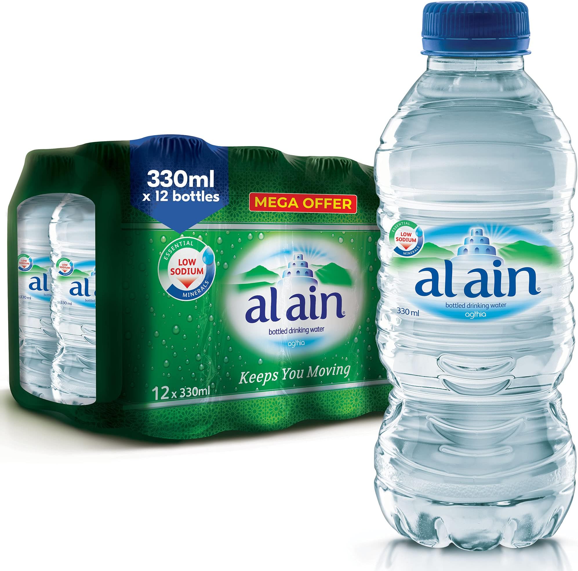 Al Ain Bottled Drinking Water, 330 ml, Pack of 12