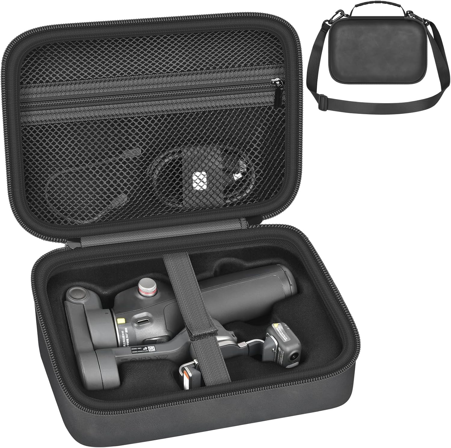 Carrying Case compatible with DJI Osmo Mobile 8/ 7P/ 7 Gimbal Stabilizer, Hard Travel Storage Bag with Shoulder Strap for iPhone Stabilizer Accessories,Splashproof & Shockproof,Black(Case Only)