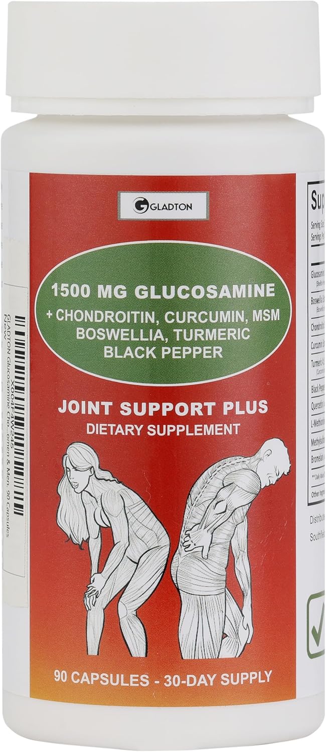 Glucosamine Chondroitin MSM Curcumin Turmeric Boswellia - Joint Support Supplement for Bone Back Knee Hand Flexibility, Mobility - Joint Health Supplement for Women & Men - 90 Capsules