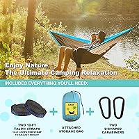 Vista 3 de SZHLUX Hamaca de camping doble e individual Hamacas portátiles con 2 correas para árboles y bolsa de transporte adjunta, ideal para exteriores