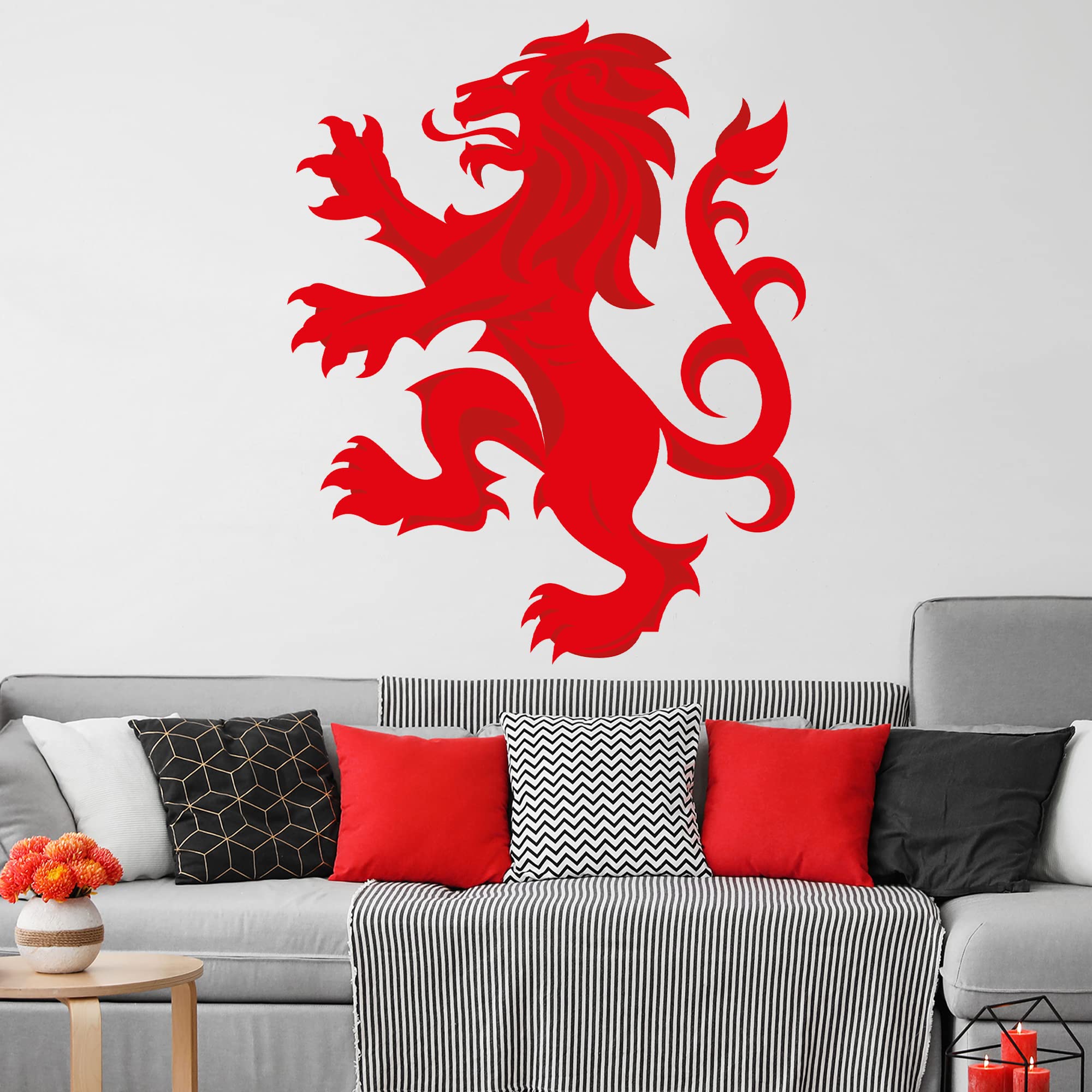 Rangers Wall Sticker - Lion Icon Football Art (90cm Height x 75cm Width)