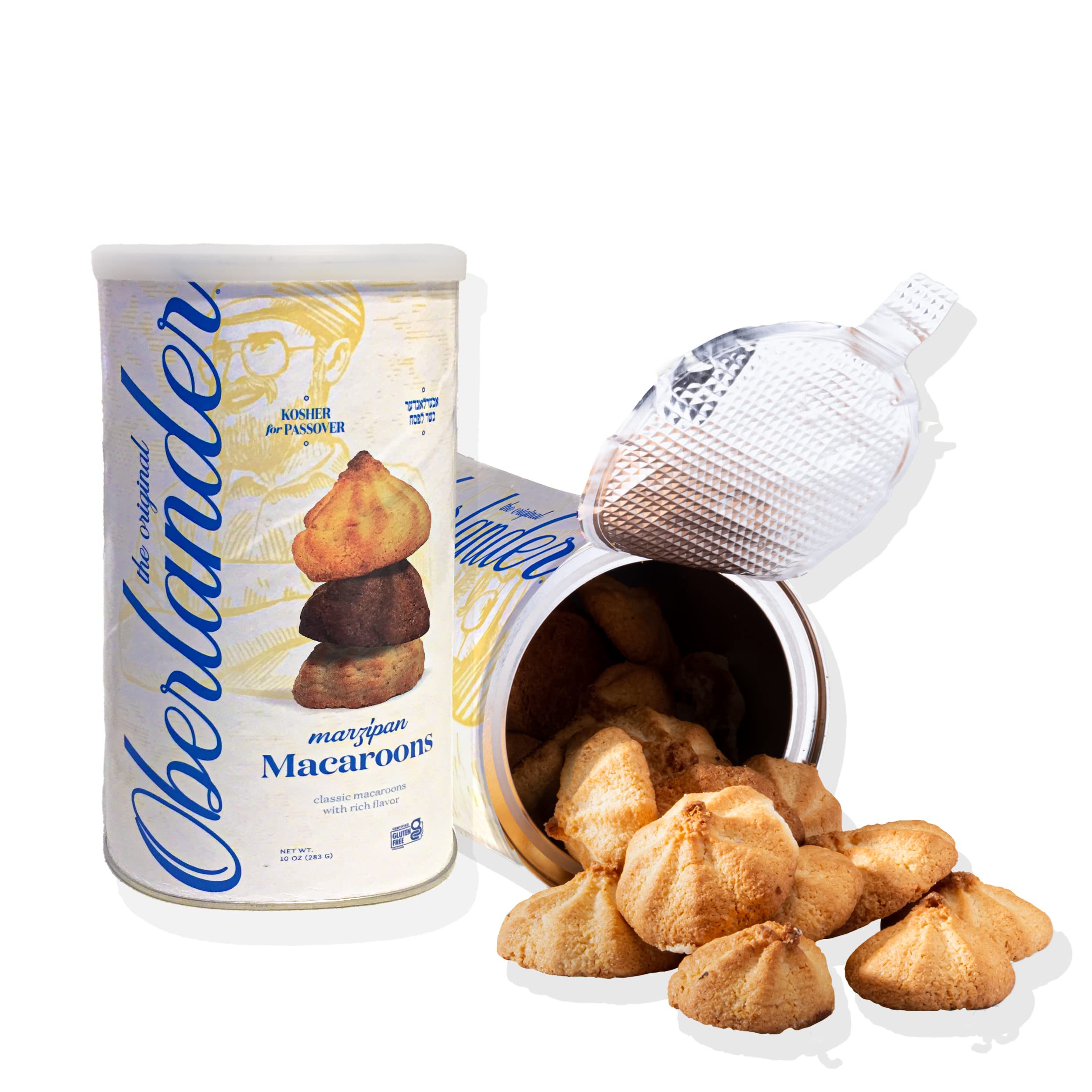 Oberlander Gluten Free Marzipan-Based Almond Macaroons | Tasty, Starch-Free Sweet Small Cake Cookie Contains No Gluten, Soy, Dairy, Lactose, Starch or Trans Fat | Certified Kosher For Passover | 10 Ounces