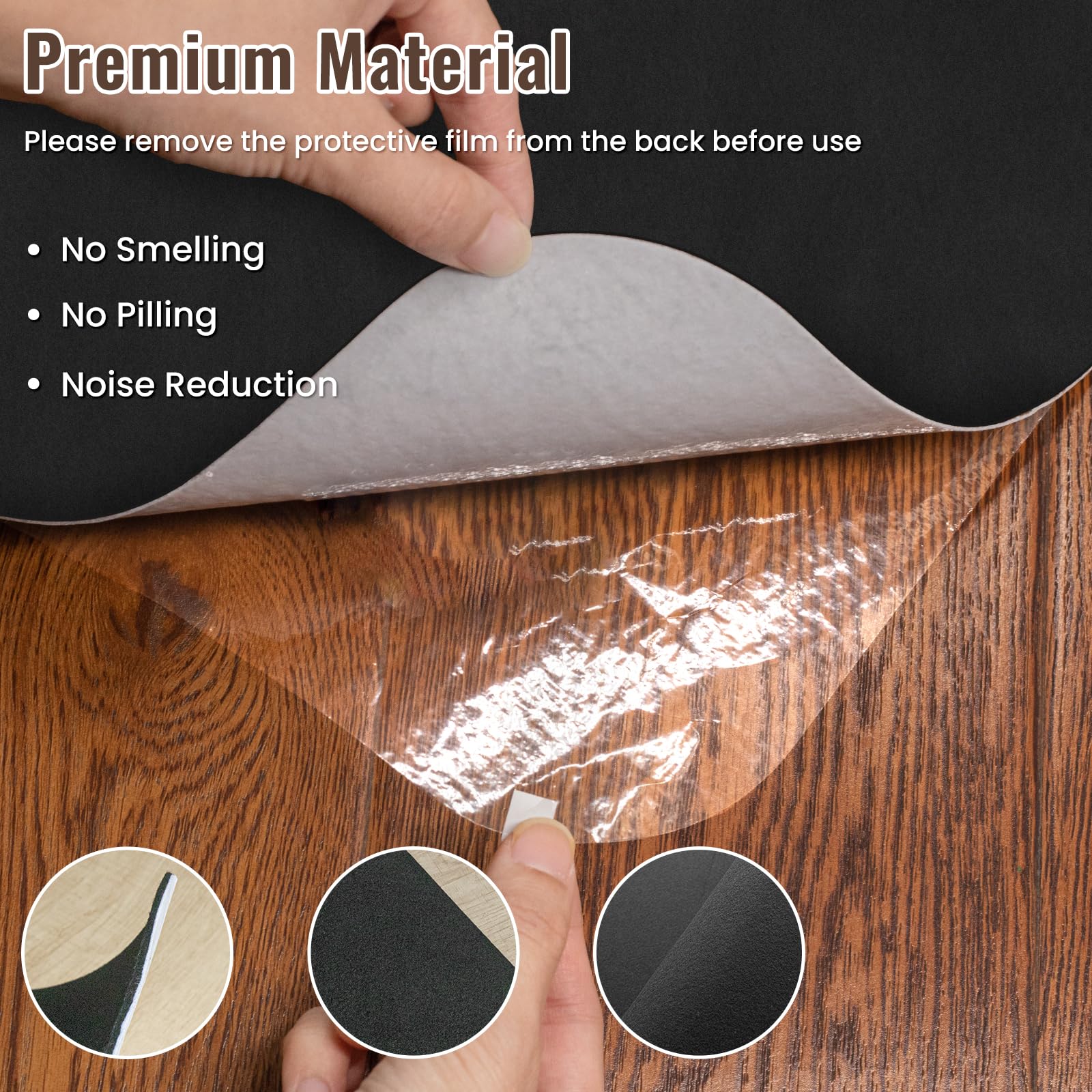 Sycoodeal Office Chair Mat for Hardwood Floor Slip Resistant Floor Mat for Office Computer Gaming Chair Heavy Duty — view 3