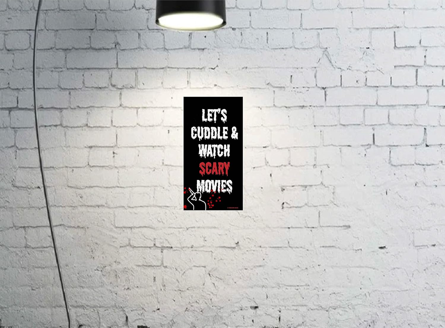 Lets Cuddle And Watch Scary Movies 11.5" x 6'' Funny Wood Sign Horror Cinephile Halloween Film Lover Bedroom Theater Home Decor