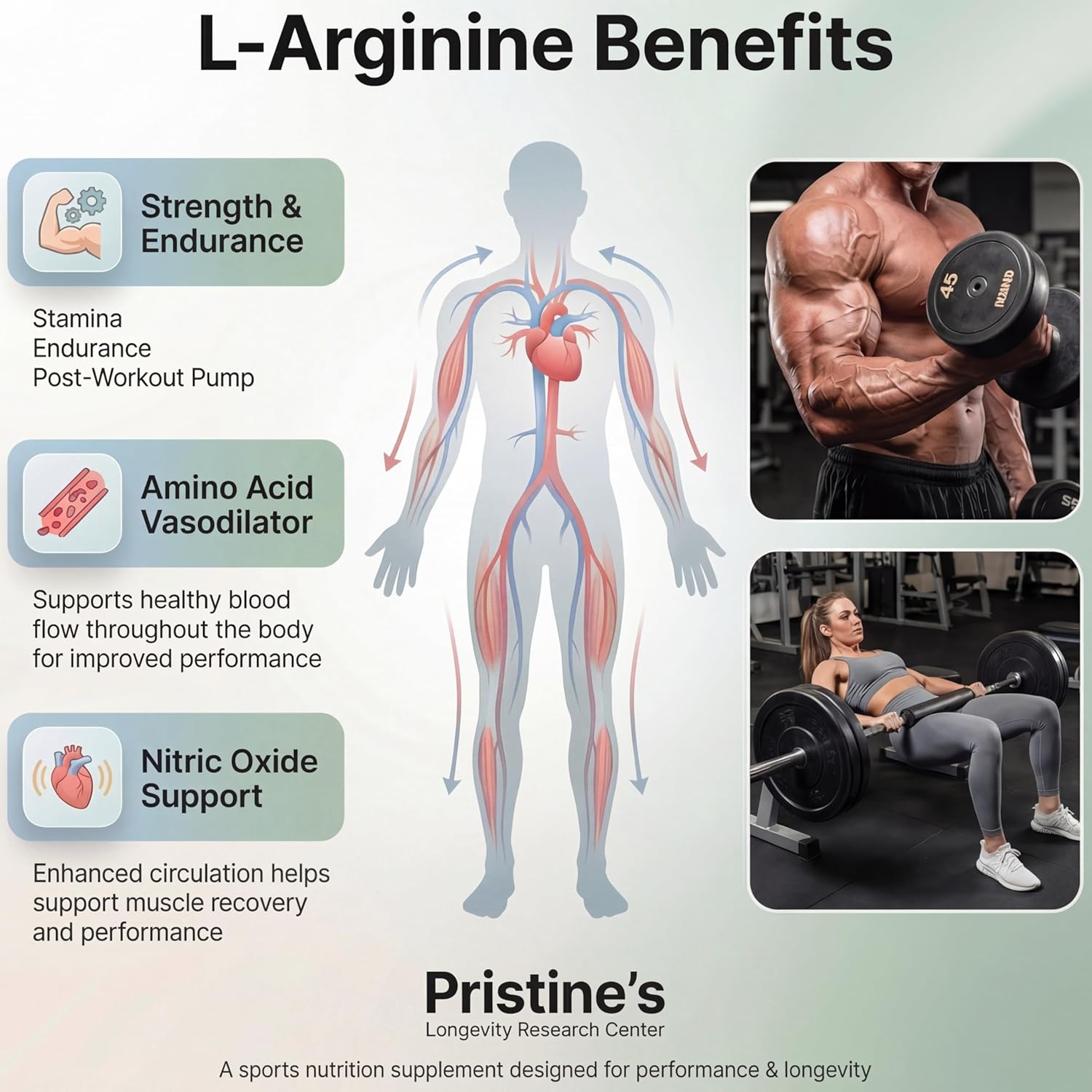 PRISTINE'S L Arginine Supplements for Men & Women - 1000mg Capsules 90 Day Supply Nitric Oxide & Pre Workout Amino Acid Support - Image 2