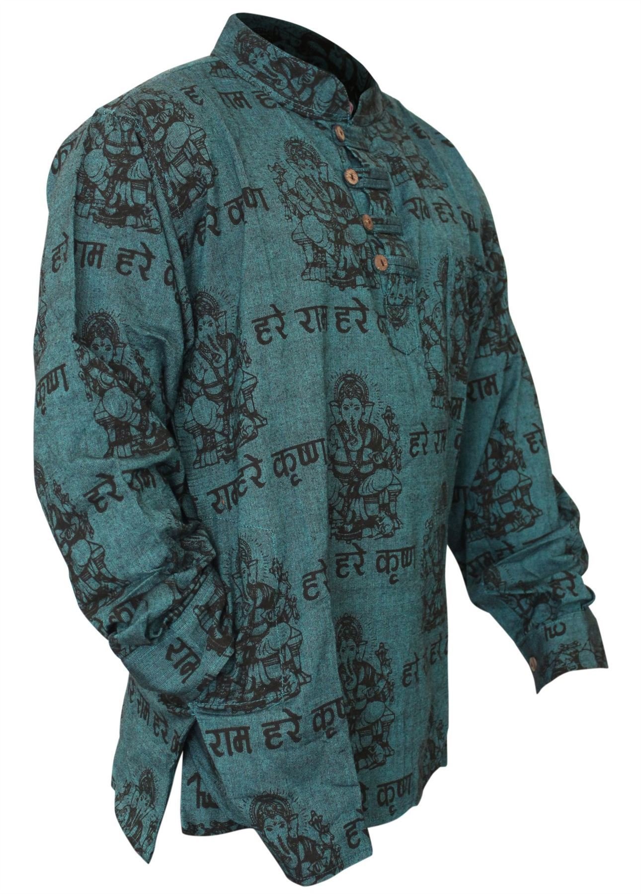 SHOPOHOLIC FASHION Men's Light Weight Festive Hippie Shirt (3XL, Turquoise)