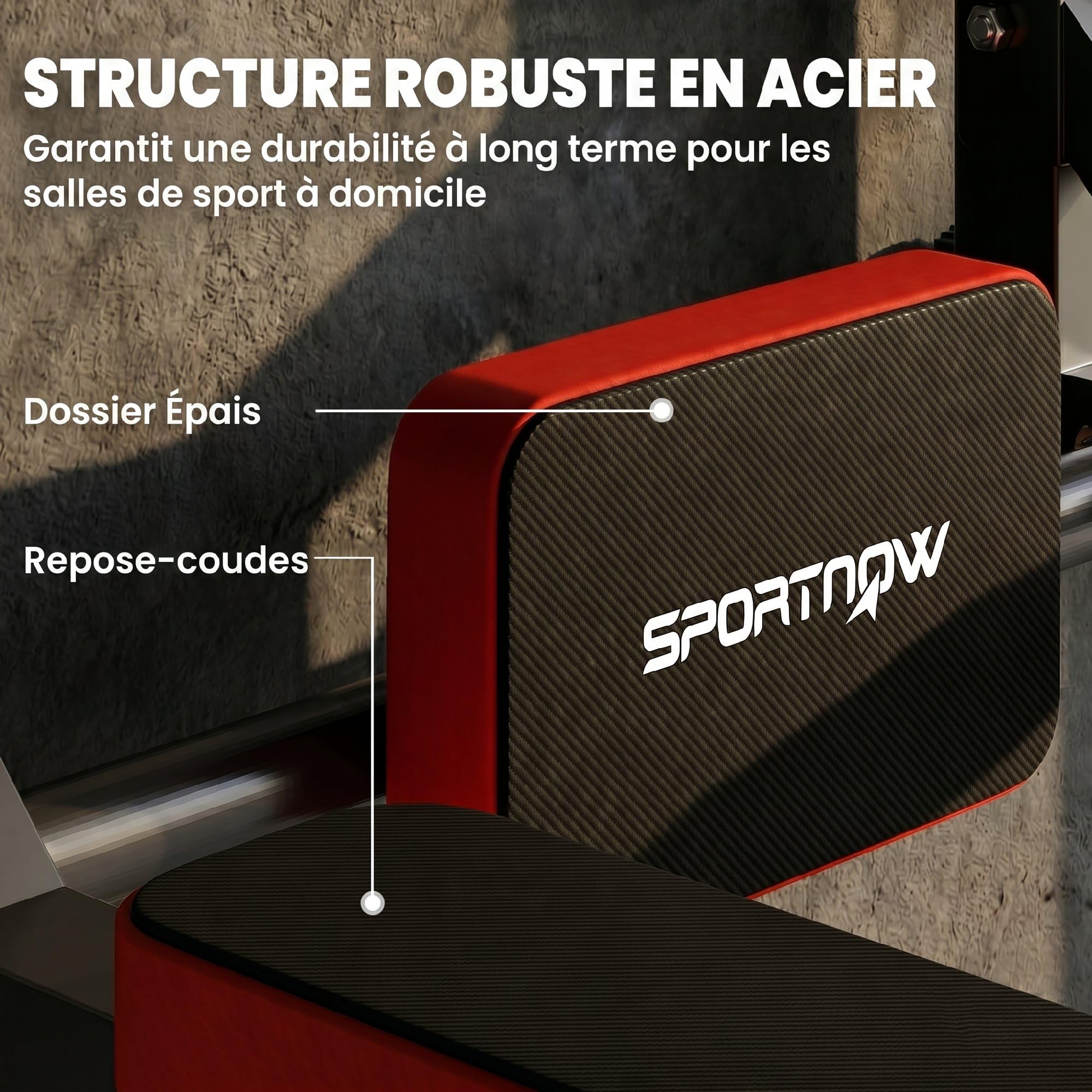 SPORTNOW Barre de Traction Murale 2-en-1, Station à Dips 200 kg Rouge