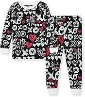 Vista 45 de Burt's Bees Baby Conjunto de Pijama de 2 Piezas para Niños con Camiseta de Manga Larga y Pantalones de Algodón Orgánico