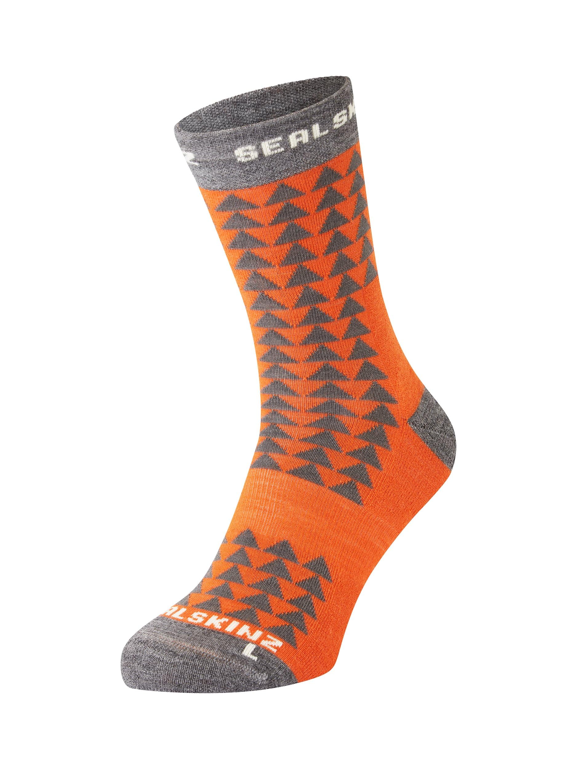 SEALSKINZ | Hilgay | Single Layer Merino Wool Padded Mid Length Running Sock | Ergonomic Design | Padded Footbed to Protect Pressure Points