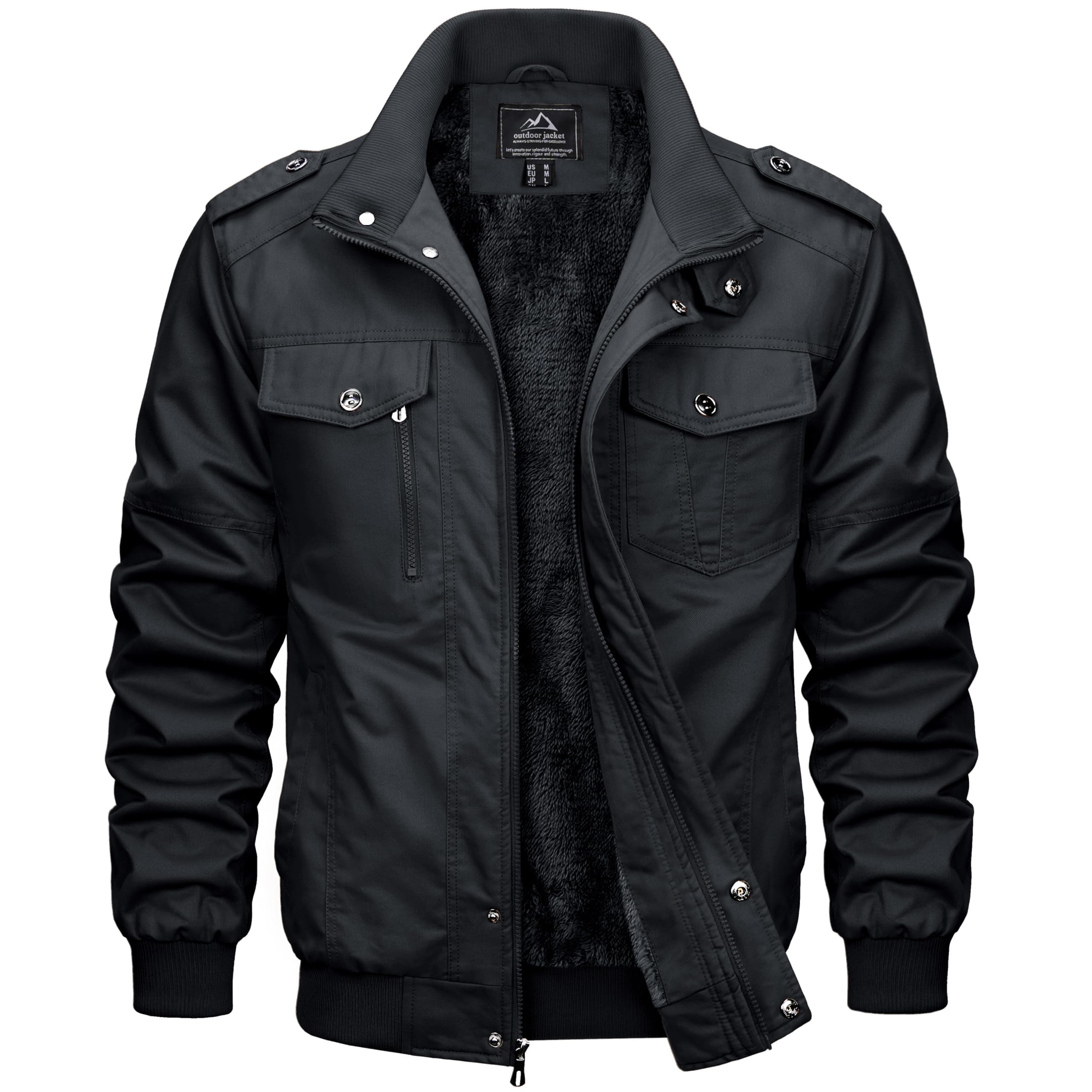 MAGCOMSEN Veste d'hiver chaude en polaire pour homme avec poches multiples coupe vent pour homme veste militaire homme