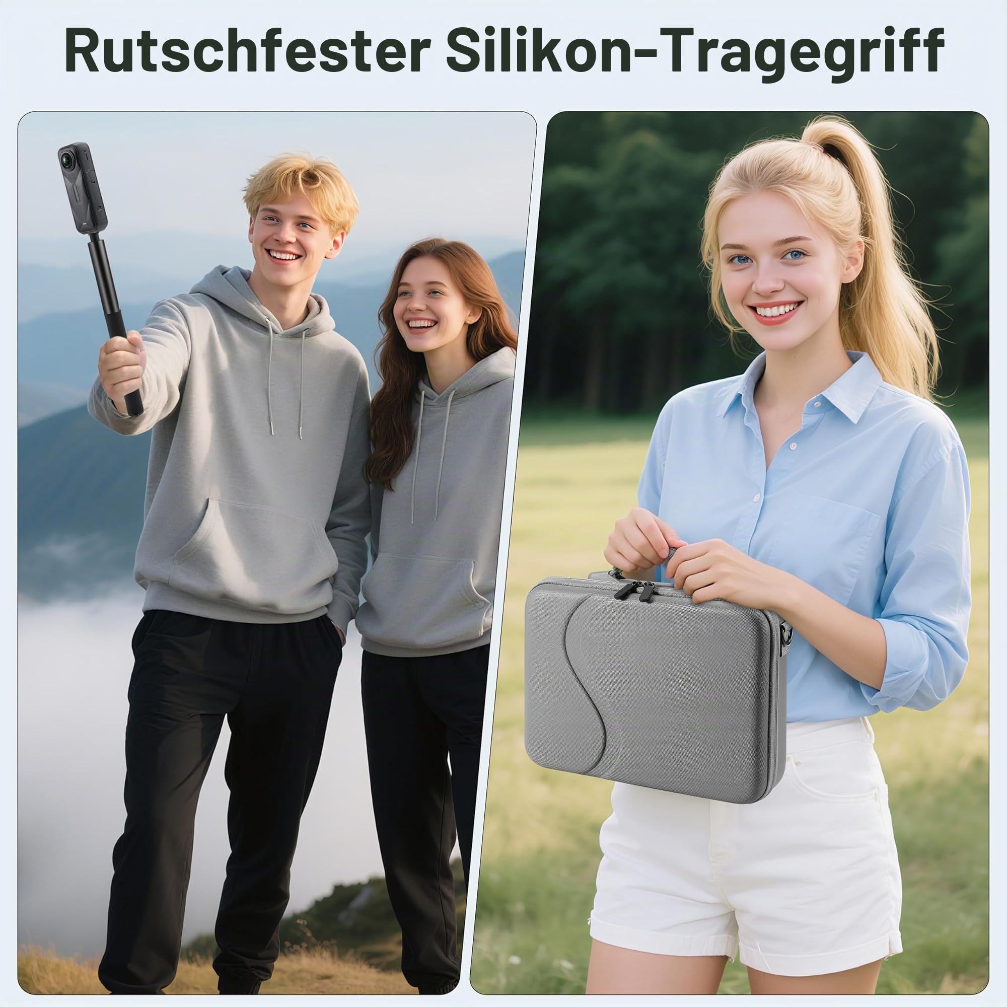 STARTRC VCR Tasche X5 Tragetasche für Insta360 X5 Aufbewahrung, schützende Reisetasche für Insta 360 X5 X4 Basic Bundle Akku Schnellladezubehör Bullet Time Griff / 114 cm Selfie-Stick