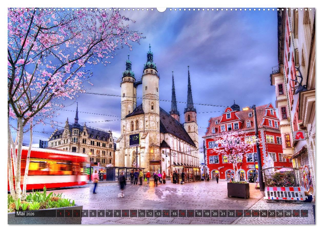 Mein schönes Halle Saale 2026 (hochwertiger Premium Wandkalender 2026 DIN A2 quer), Kunstdruck in Hochglanz