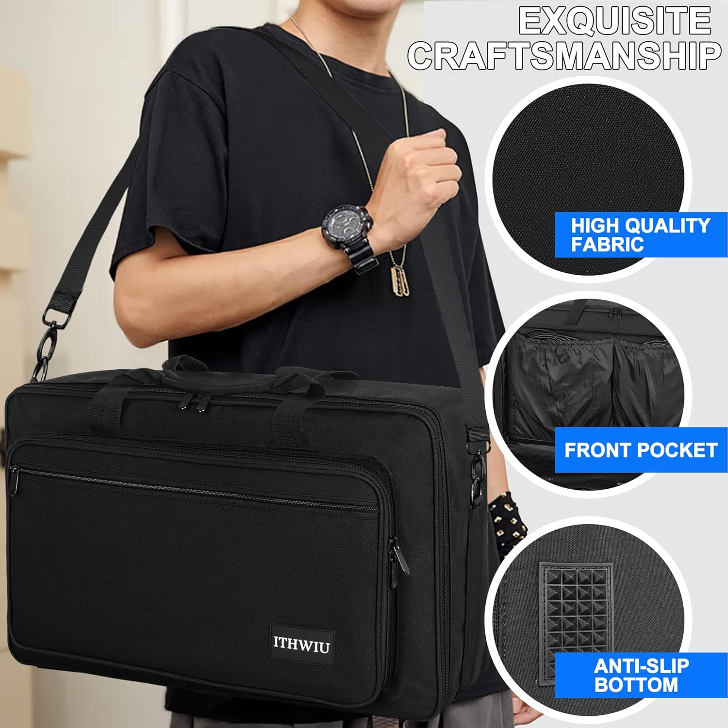 Padded Dj Controller Case for DDJ-SX, DDJ-SX2 SX3, DDJ-RX, DDJ-FLX6, DDJ-800, DDJ-1000, 1000SRT, XDJ-RR DJ Controller Carrying Bag 29.5 X 17.7 X 4.7 Inch