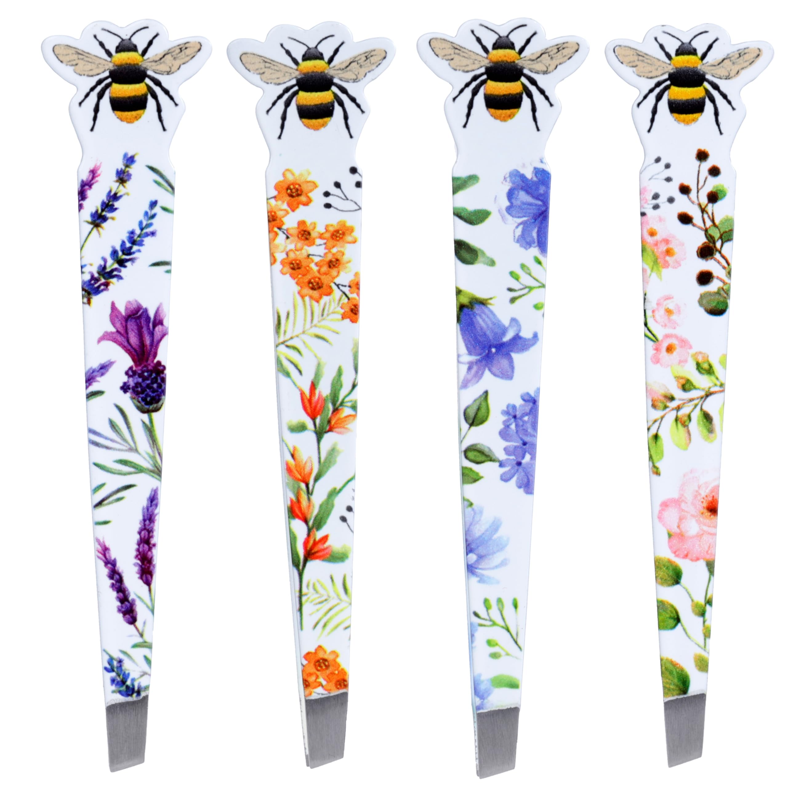 Puckator Nectar Meadows Shaped Tweezers - Sharp Thin Fine Kids Mini Ingrown Hair Tweezers - Stocking Fillers - Tweezer for Facial Hair Women Chin - Small Gift - Splinter Removal