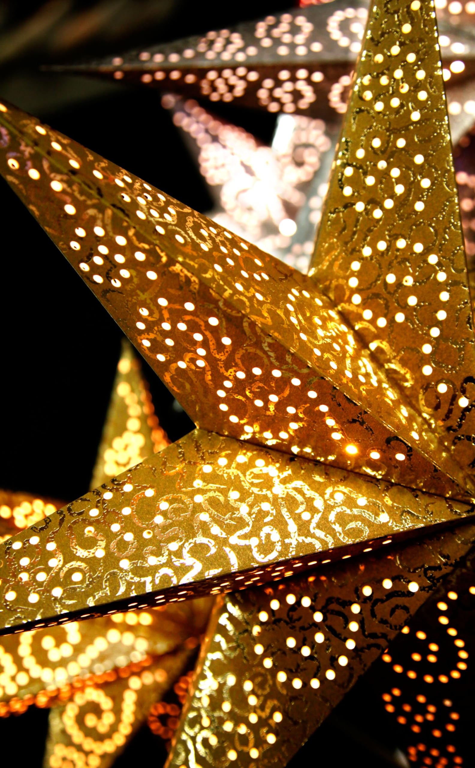 Star Antique Papierstern, Papier, Gold