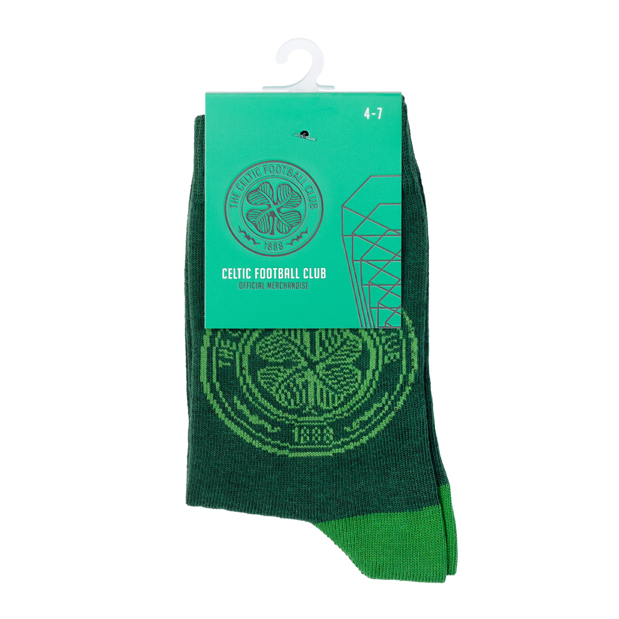 The Gift Scholars Officially Licensed Celtic Casual Socks - Green with Crest - Men's & Boys Training & Casual Wear 4-7